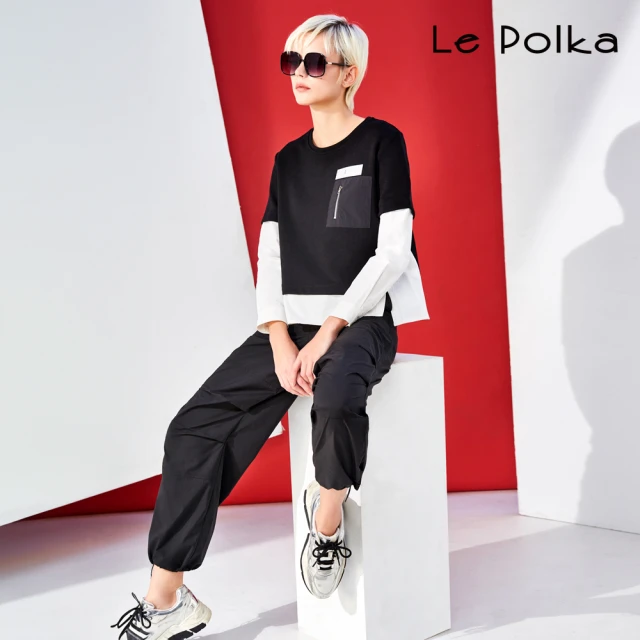 Le Polka 內刷毛彈性束口長褲-女折扣推薦