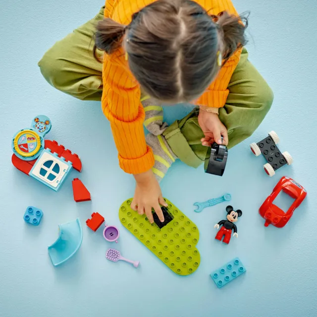 【LEGO 樂高】得寶系列 10454 米奇妙妙屋和汽車(迪士尼 幼兒積木 兒童玩具 學習積木)
