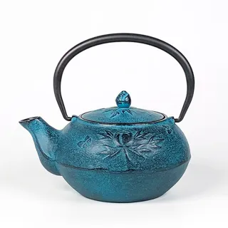 【福介商店】南部鐵器 日本鑄鐵茶壺 岩戶鑄工所 丸形牡丹 彩壺0.5Ｌ(泡茶壺 沖泡壺 小茶壺 小鐵壺)