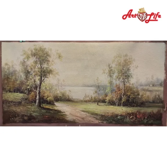 【ArtLife 藝術生活】B032高級手繪油畫 特殊裂紋_60x120cm(五行風水畫、打造居家好運宅、手繪系列、擺飾畫)