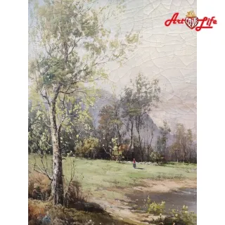 【ArtLife 藝術生活】B033高級手繪油畫 特殊裂紋_60x120cm(五行風水畫、打造居家好運宅、手繪系列、擺飾畫)