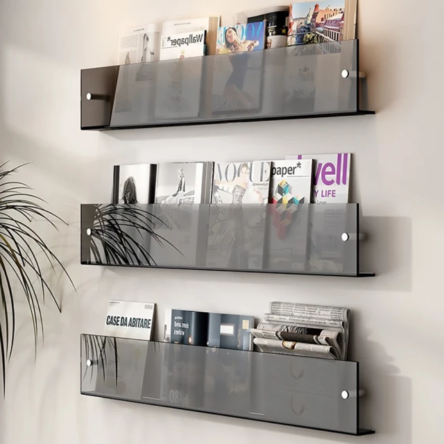 LEZUN 樂尊 90CM墻上壁掛式文件架透明亞克力繪本架雜