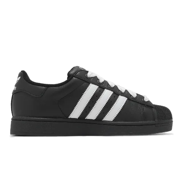 【adidas 愛迪達】休閒鞋 Superstar II 男鞋 女鞋 黑 白 經典 皮革 貝殼頭 三葉草 情侶鞋 愛迪達(JI3538)