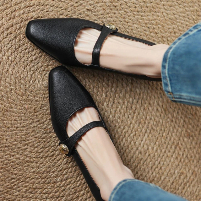 TAS 復古潮流真皮平底休閒鞋(米色)優惠推薦