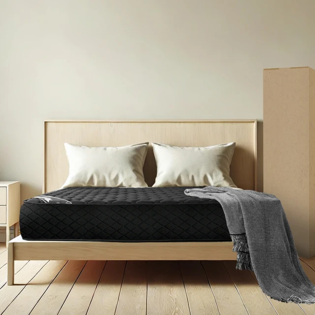 LOGIS 曜黑6尺獨立筒乳膠床(雙人加大床 壓縮卷包床 捲