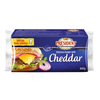 【PRESIDENT總統牌】法國總統牌漢堡起司片乾酪 800GX2包(法國原裝進口 起司片 乳製品)