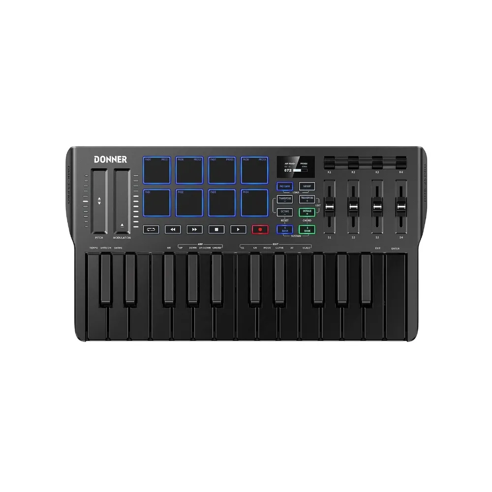 【Donner】DMK-25 PRO 25鍵MIDI鍵盤／極簡不凡(EC3360 DMK25 鍵盤控制器 KB 錄音鍵盤 編曲 電子琴 合成器)