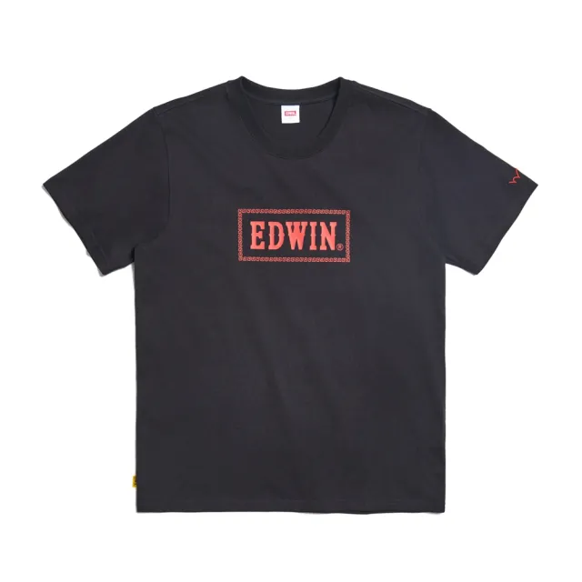 【EDWIN】男裝 白沙屯媽祖保庇短袖T恤(黑色)