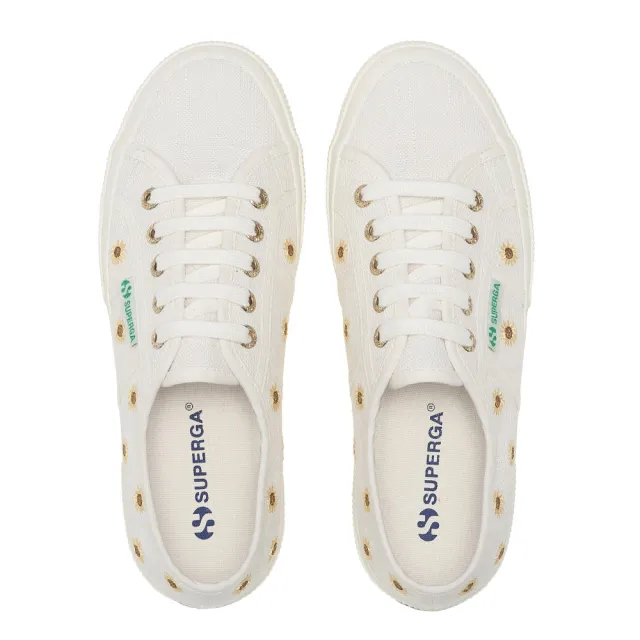 【SUPERGA】休閒鞋 女鞋 運動鞋 2750 經典系列 向日葵 刺繡 米白 S61436W-A03