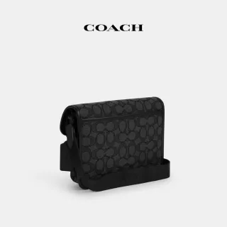 【COACH】蔻馳官方直營 LEAGUE經典Logo多功能斜背包-炭黑色/黑色(CU370)
