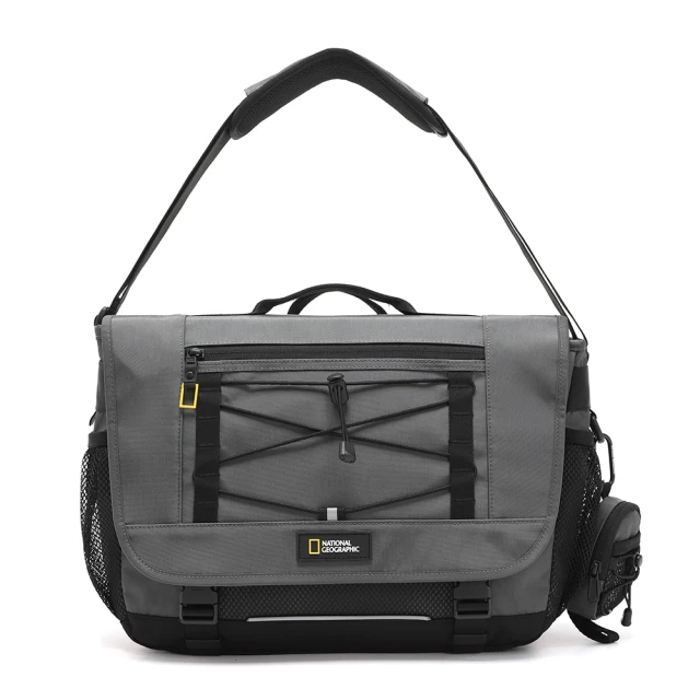 National Geographic 國家地理National Geographic 國家地理 BRAVE 郵差包 15吋 - 灰色(附小掛包/可放15吋筆電)