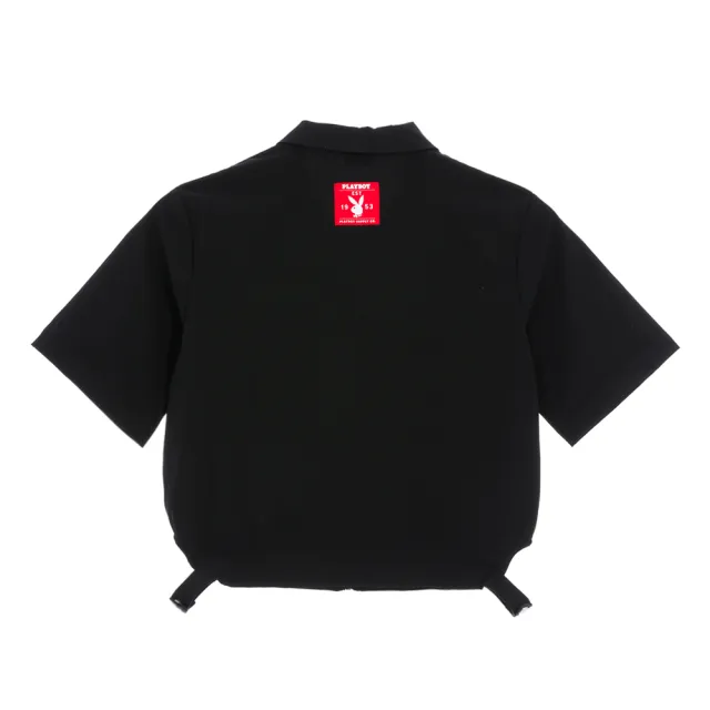 【PLAYBOY】短版造型下擺工裝外套(黑色)