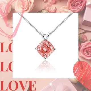 【Luster】年貨節! 經典 IGI 1克拉 Fancy Intense Pink 培育鑽 粉紅鑽 鑽石項鍊(禮物傳遞摯愛閃耀永恆)
