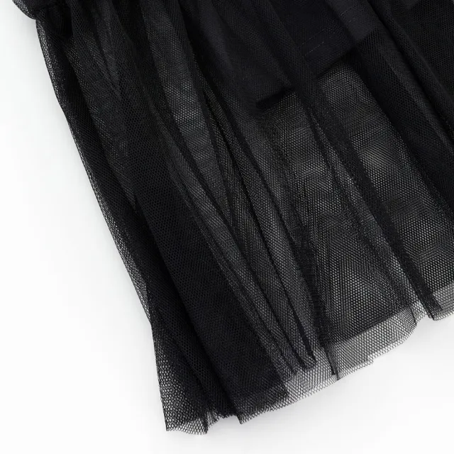 【PLAYBOY】煙灰色拼接網紗長洋裝(煙灰色)