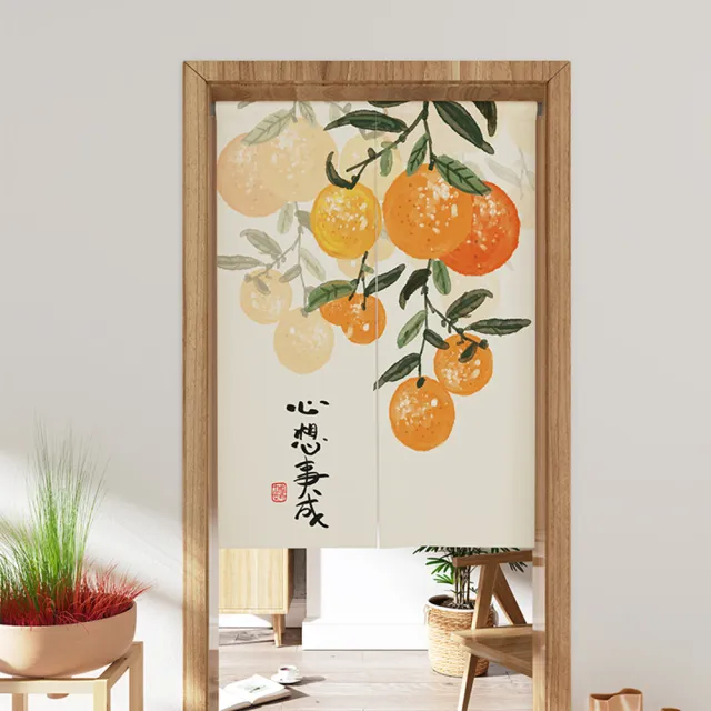 【巴芙洛】開運日式棉麻長門簾85x150cm送門簾桿(穿桿門簾/免打孔/風水簾/長門簾/日式隔斷簾)