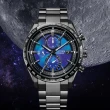 【CITIZEN 星辰】HAKUTO-R 限量宇宙登月光動能全球電波萬年曆世界時區腕錶 黑藍 42mm(AT8285-68Z)