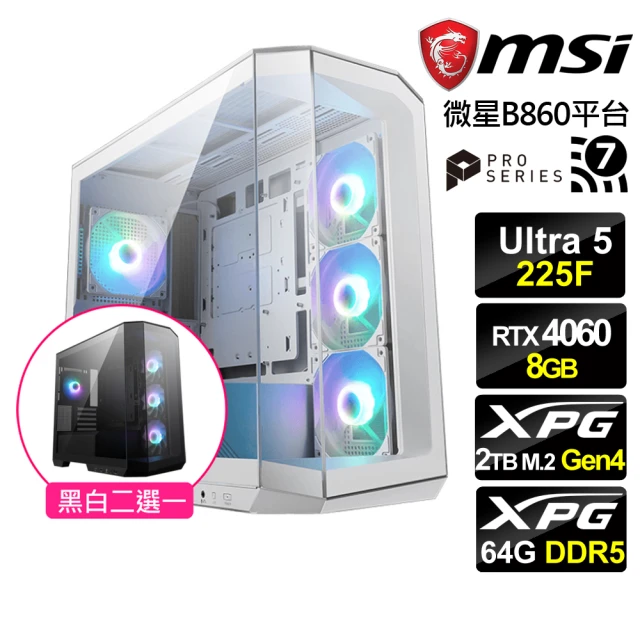 微星平台 U5十核RTX4060 Win11{聖鬥士W}電競