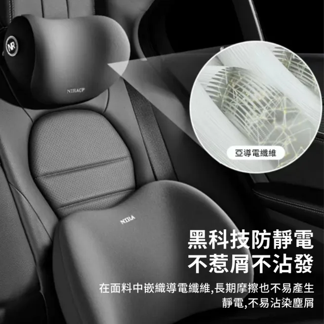 【Dep】車用人體工學頭枕腰靠套組 汽車記憶棉3D貼合護頸枕+護腰枕 車載座椅頭靠 護腰墊 腰靠墊 頸椎枕 618