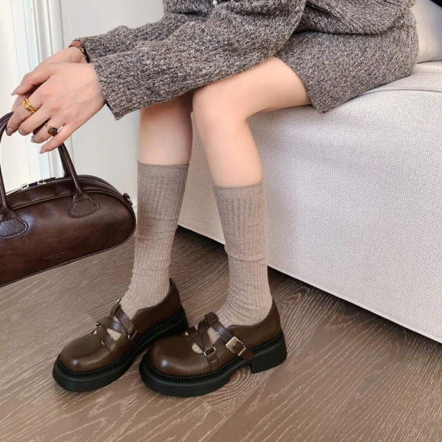 TAS 鑽飾馬銜釦真皮厚底樂福鞋(黑色)優惠推薦