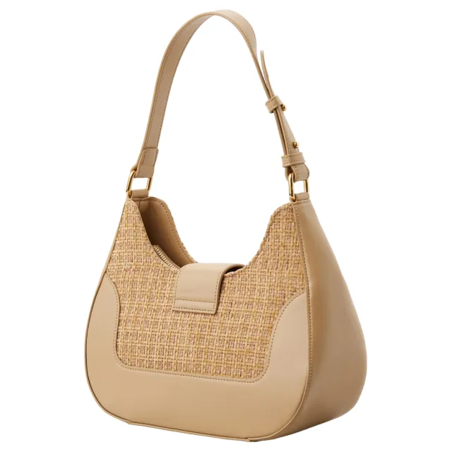 【Cerruti 1881】限量2折 義大利原裝進口 頂級時尚手拿包肩背包 全新專櫃展示品(米金色 CEBA06004P)