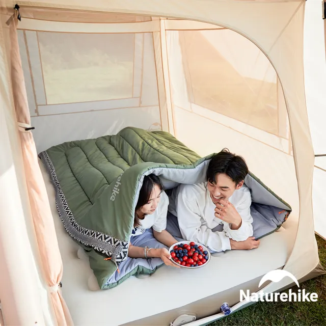 【Naturehike】超值2入組 L150質感圖騰透氣可拼接機洗信封睡袋 MSD05(台灣總代理公司貨)