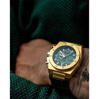 【TW Steel】CEO TECH 金色綠面計時碼錶