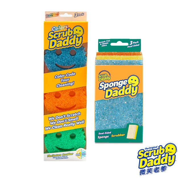 Scrub Daddy 微笑老爹 明星超值2入組(老爹菜瓜布3入+雙面小妹3入)