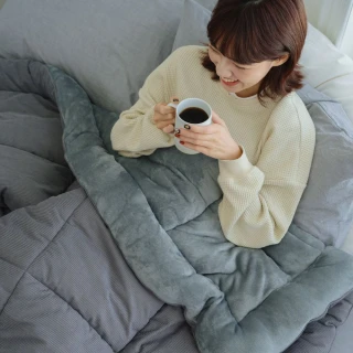 【翔仔居家】小條絨x法蘭絨暖暖厚被(巧酥可可)