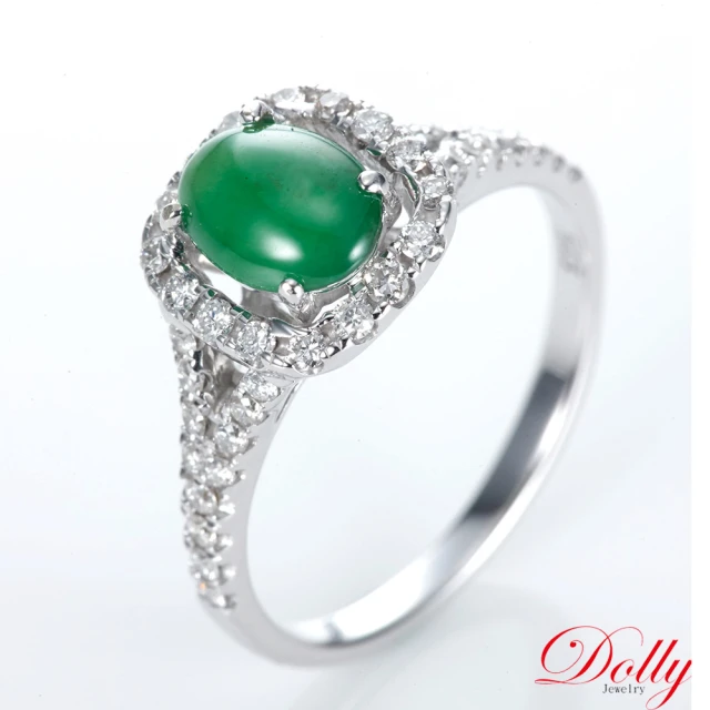 DOLLY 14K金 緬甸老坑綠冰種翡翠鑽石戒指-002(情人節 交換禮物首選)