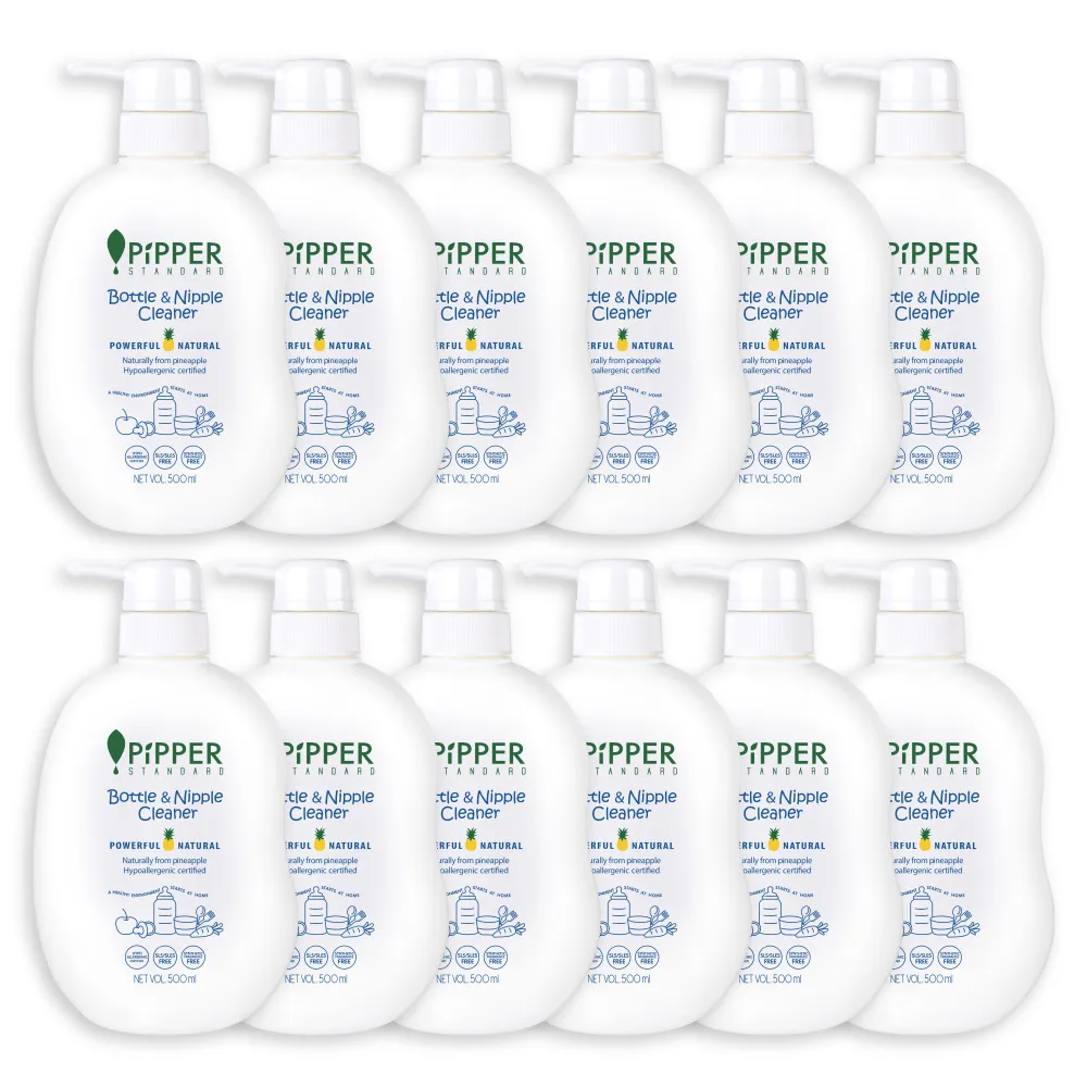【PiPPER STANDARD】沛柏鳳梨酵素奶瓶蔬果清潔劑500mlx12-箱購12入(可洗蔬果 奶瓶 嬰幼兒童餐具)