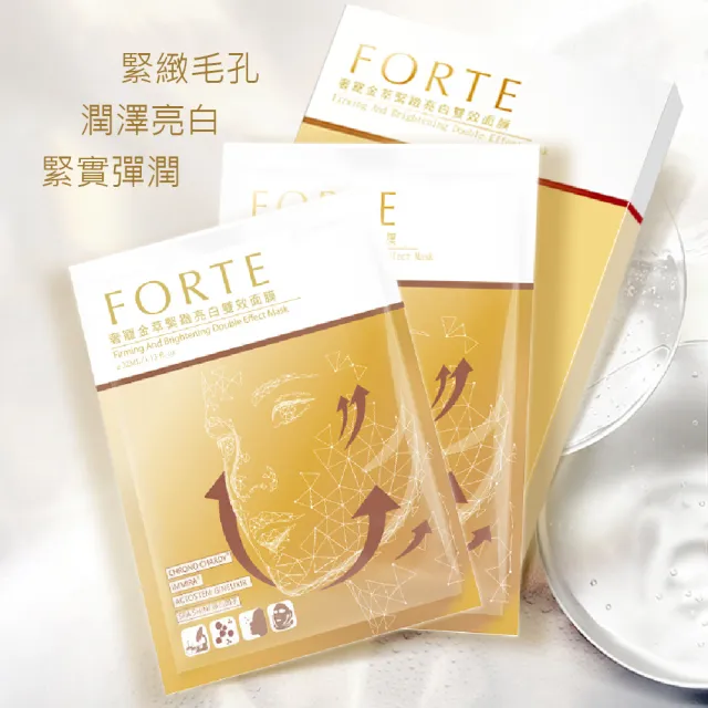 【FORTE】台塑生醫奢寵金萃緊緻亮白雙效面膜暢銷3入組(共15片)