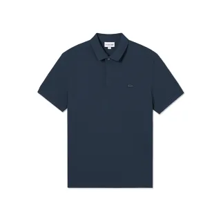 【LACOSTE】男裝-經典巴黎商務短袖Polo衫(靛藍色)