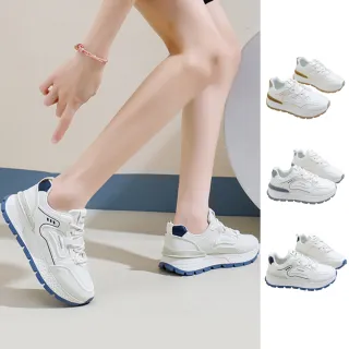 【J&H collection】四季首選增高厚底老爹鞋 休閒鞋(卡其色 / 藍色 / 灰色)