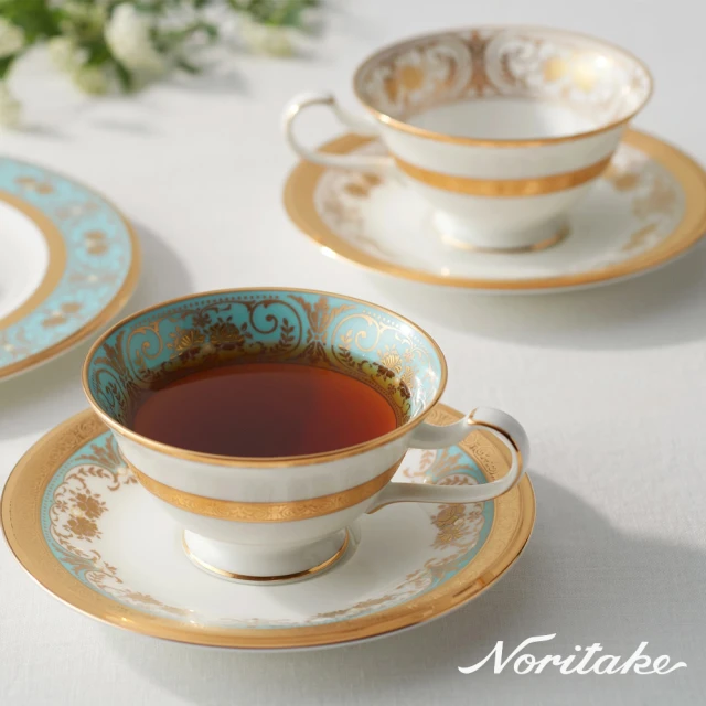 NORITAKE 日光香頌金邊骨瓷-4色任選下午茶組 馬克杯