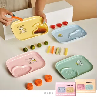 【SENSE LAB·SNOOPY】史努比好朋友陶瓷造型餐盤組-2入1組-兩款選(彩色禮盒)