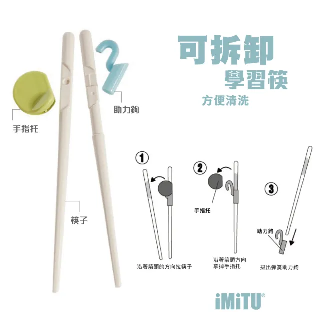 【imitu 米圖】日式兒童學習筷(學習餐具/兒童安全餐具/寶寶訓練餐具/輔助筷/筷子)
