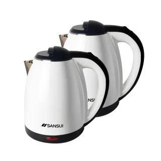 【SANSUI 山水】2入組-1.8L雙層防燙不銹鋼電熱壺/快煮壺/電茶壺/煮水壺