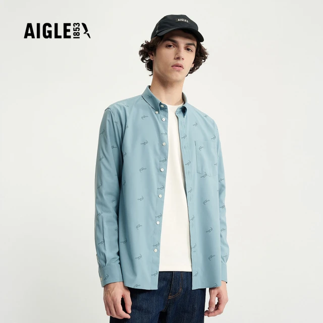 AIGLE 男 快乾雙面長袖襯衫｜AG-3P108(男襯衫 