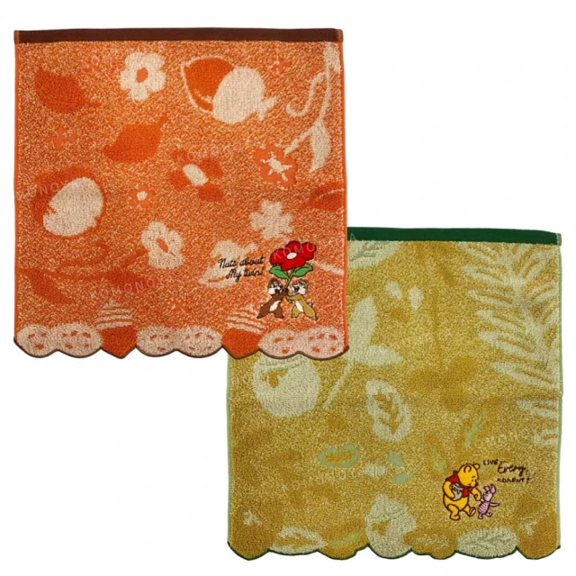 小禮堂 迪士尼 小熊維尼 奇奇蒂蒂 棉質長毛巾 34x80c