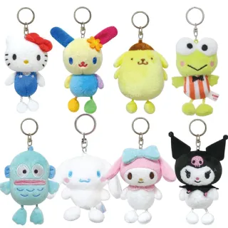 【小禮堂】雙11 Sanrio 三麗鷗 絨毛細腿玩偶吊飾 經典款 Kitty 兔媽媽 花小兔(平輸品)