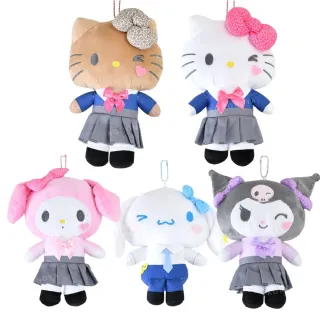 【小禮堂】雙11 Sanrio 三麗鷗 絨毛玩偶收納吊飾 M ドキドキ!令和校園物語(平輸品)