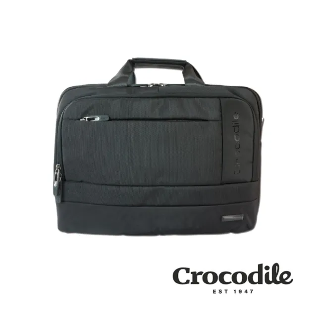 【Crocodile】鱷魚皮件 12吋公事包 橫式筆電包 可斜背手提 單拉鍊-0104-07808-多色-Biz系列