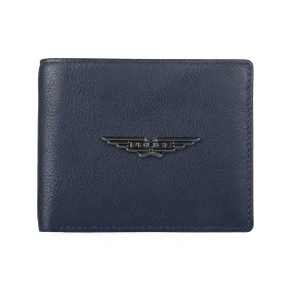 【POLICE】限量2折 頂級小牛皮8卡男用皮夾 飛行者系列 全新專櫃展示品(深藍色 送禮盒提袋 男夾)