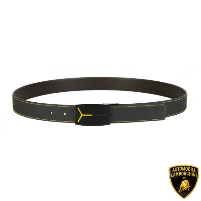 【Automobili Lamborghini】藍寶堅尼 限量2折 義大利頂級皮帶 全新專櫃展示品 (125cm)
