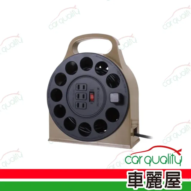 【ADAMOUTDOOR】輪座式延長線-15M-沙(車麗屋)