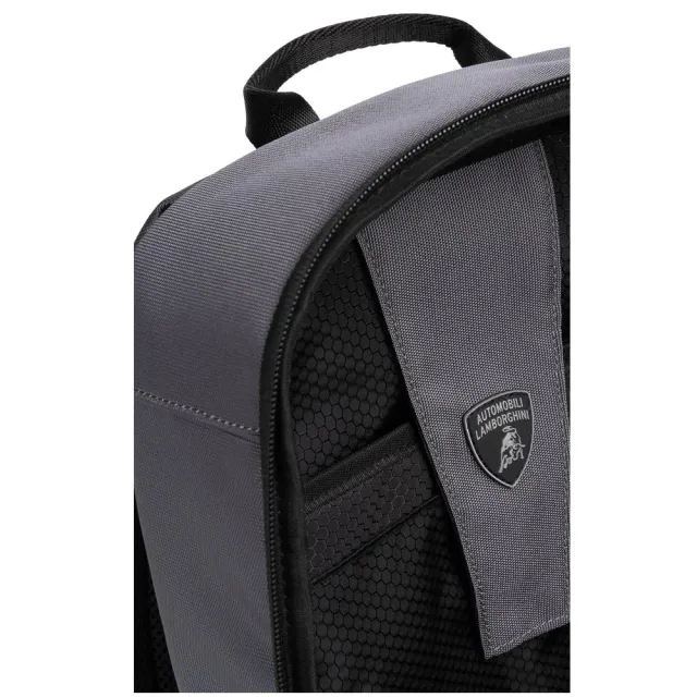 【Automobili Lamborghini】雙11 藍寶堅尼 限量2折 義大利頂級後背包 全新專櫃展示品 452T灰色