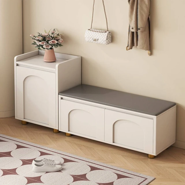 卓禾家具旗艦店 鞋凳款 80cm(奶油風換鞋凳 玄關鞋櫃 鞋