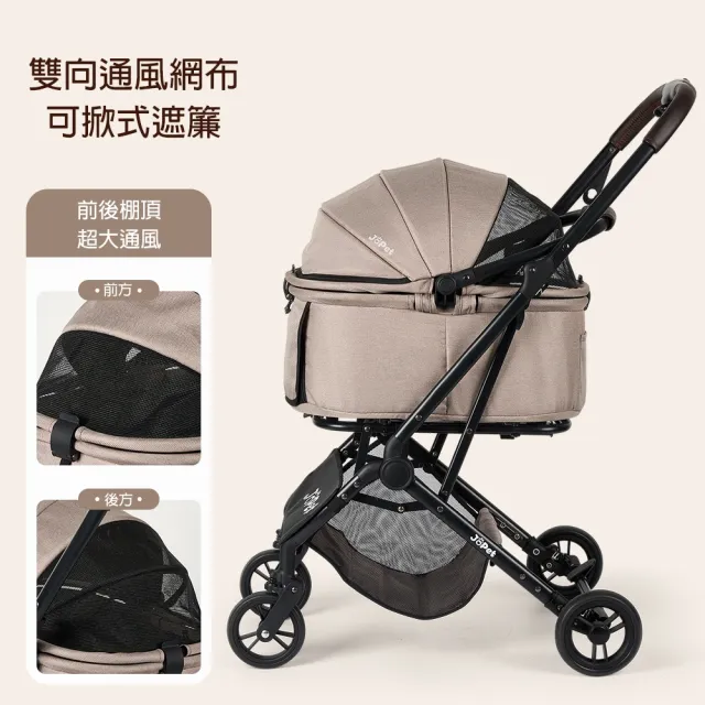【JoPet】三折分離寵物推車 HC01(可分離 可上大眾 收納小)