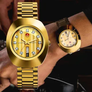 【Rado 雷達表】獨賣款 Original DiaStar 鑽星復刻機械腕錶-金色細帶目35㎜款 R01(R12413493)