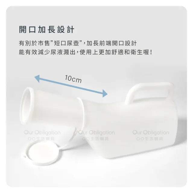 【OO生活輔具】男用尿壺+尿壺刷(『加長』10cm開口)